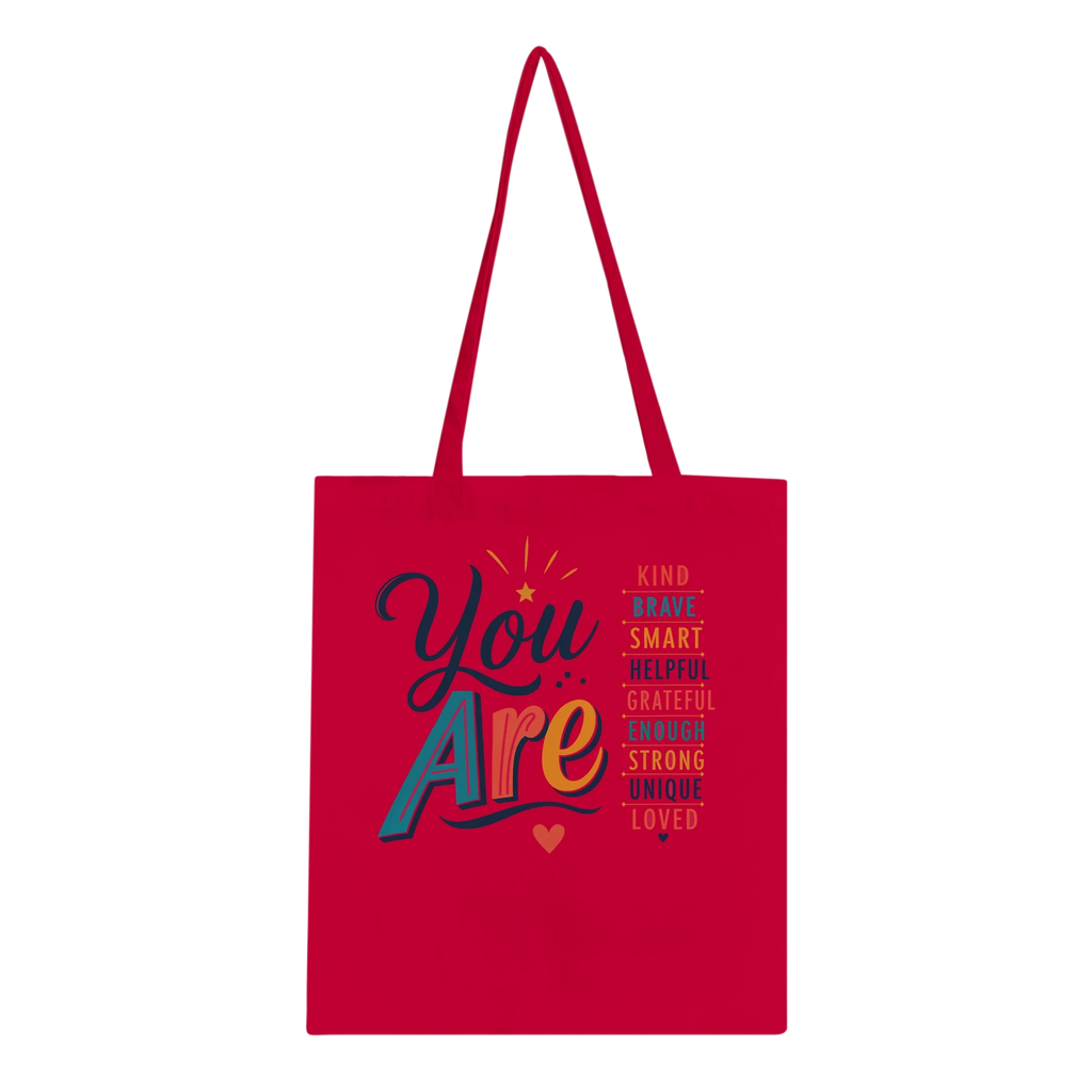 You Are... Affirmation Cotton Tote Bag – Eco-Friendly Canvas Shopper