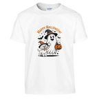 Kids Happy Halloween Spooky Dog T-Shirt - Comfortable Cotton Graphic Tee