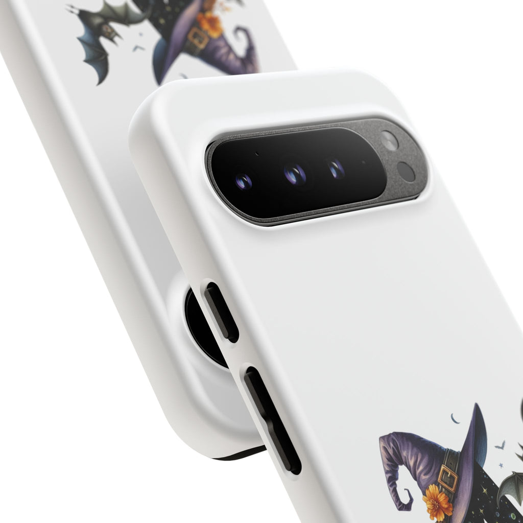 Halloween Witch Initial Phone Case - Letter A Pumpkin, Bat & Potion Cute Fall Phone Cover