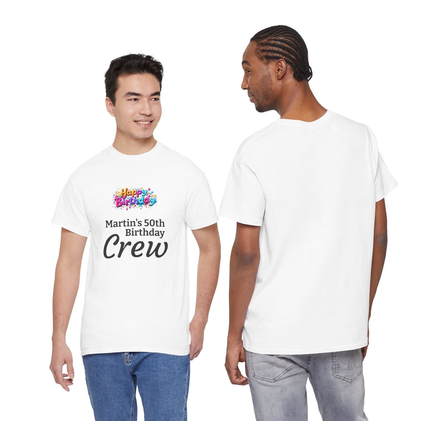 “Martin’s 50th Birthday Crew” Celebration Tee — Birthday Crew Party Shirt