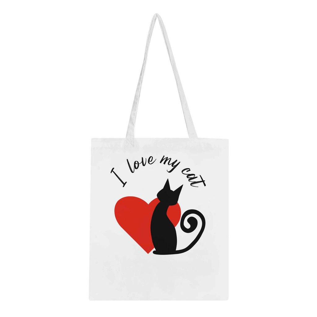 I Love My Cat Cotton Tote Bag – Durable Eco-Friendly Shopper