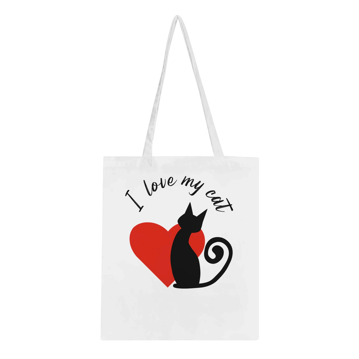 I Love My Cat Cotton Tote Bag – Durable Eco-Friendly Shopper