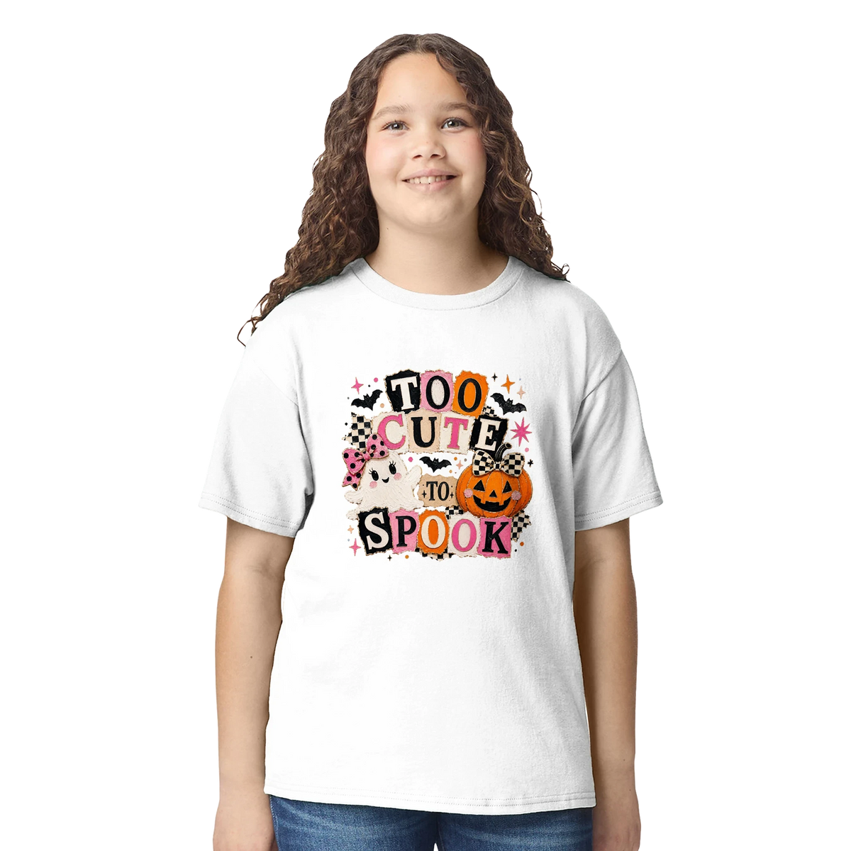 Too Cute To Spook Kids T-Shirt | Premium Heavyweight Cotton Halloween Tee