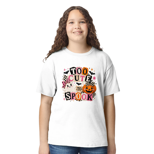 Too Cute To Spook Kids T-Shirt | Premium Heavyweight Cotton Halloween Tee