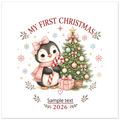 Personalised 'My First Christmas' Penguin Glass Ornament