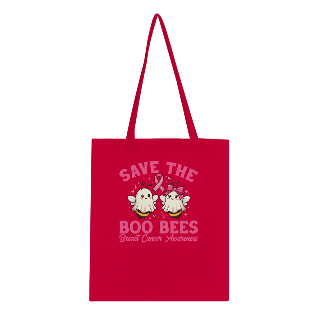 Save the Boo Bees Breast Cancer Awareness Halloween Tote Bag