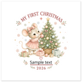 Personalised 'My First Christmas' Mouse Glass Ornament – Custom Festive Keepsake