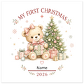 My First Christmas Personalised Teddy Ornament – Custom Keepsake Bauble