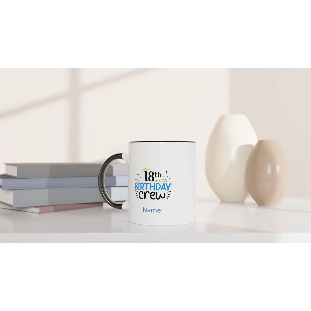 Personalised 18th Birthday Crew Mug – Custom Birthday Breakfast Gift