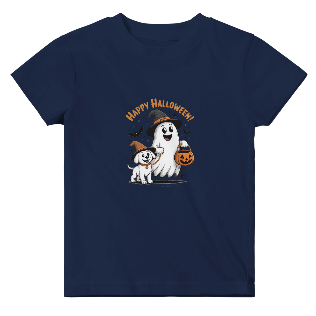 Happy Halloween Spooky Dog Baby Crewneck T-Shirt – Comfortable Cotton Toddler Top