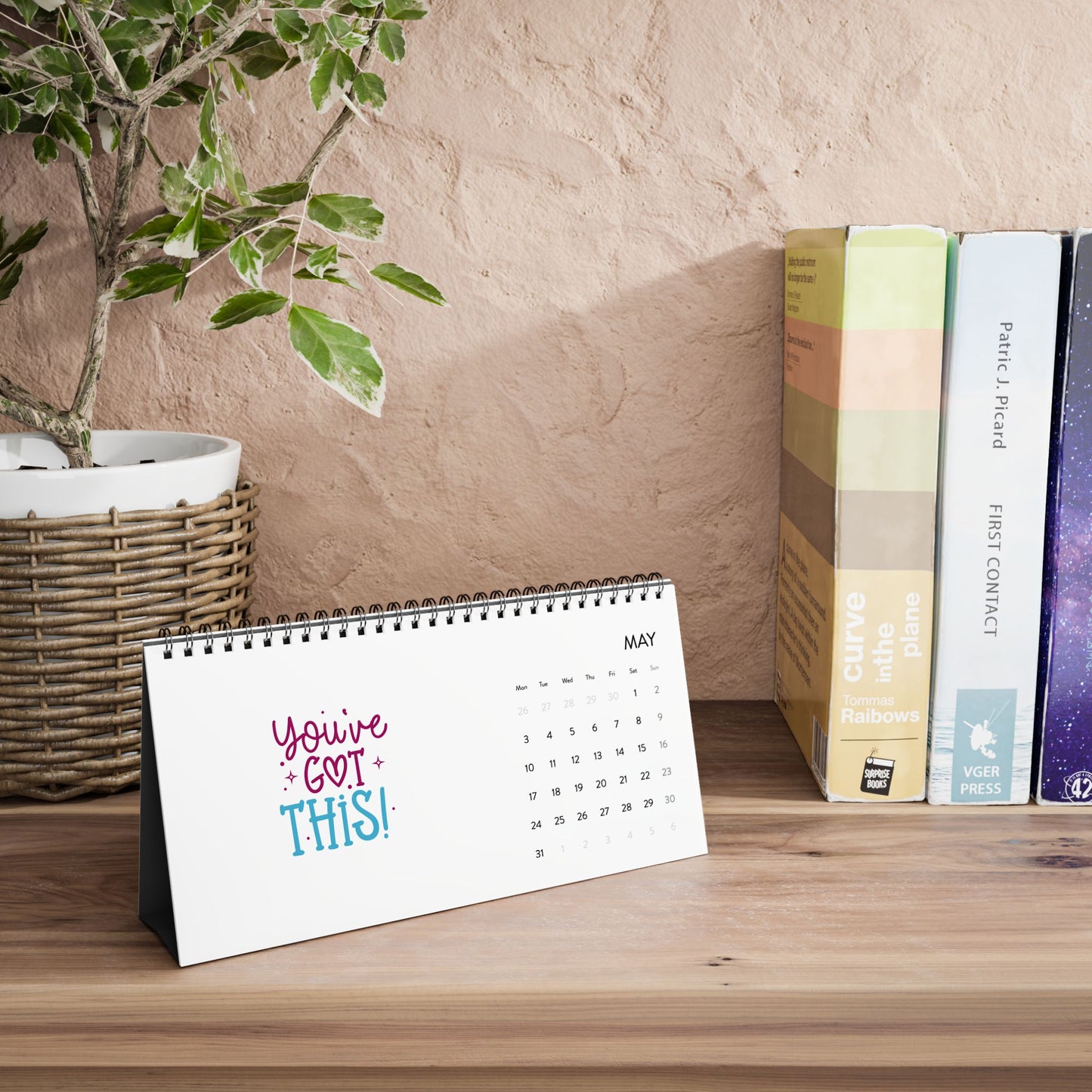 Inspirational Quotes Desk Calendar 2027 — Motivational Monthly Grid