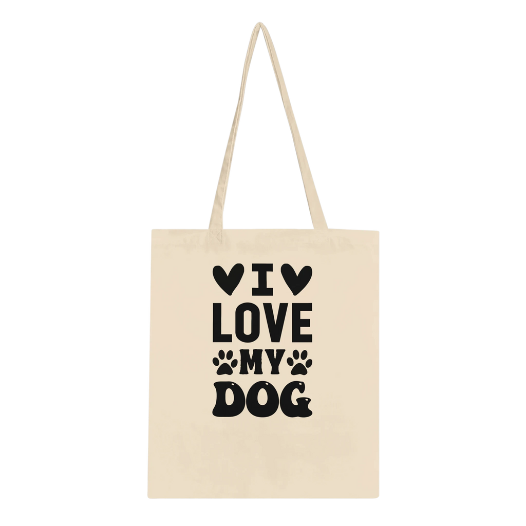 I Love My Dog Cotton Tote Bag – Eco-Friendly Everyday Carry