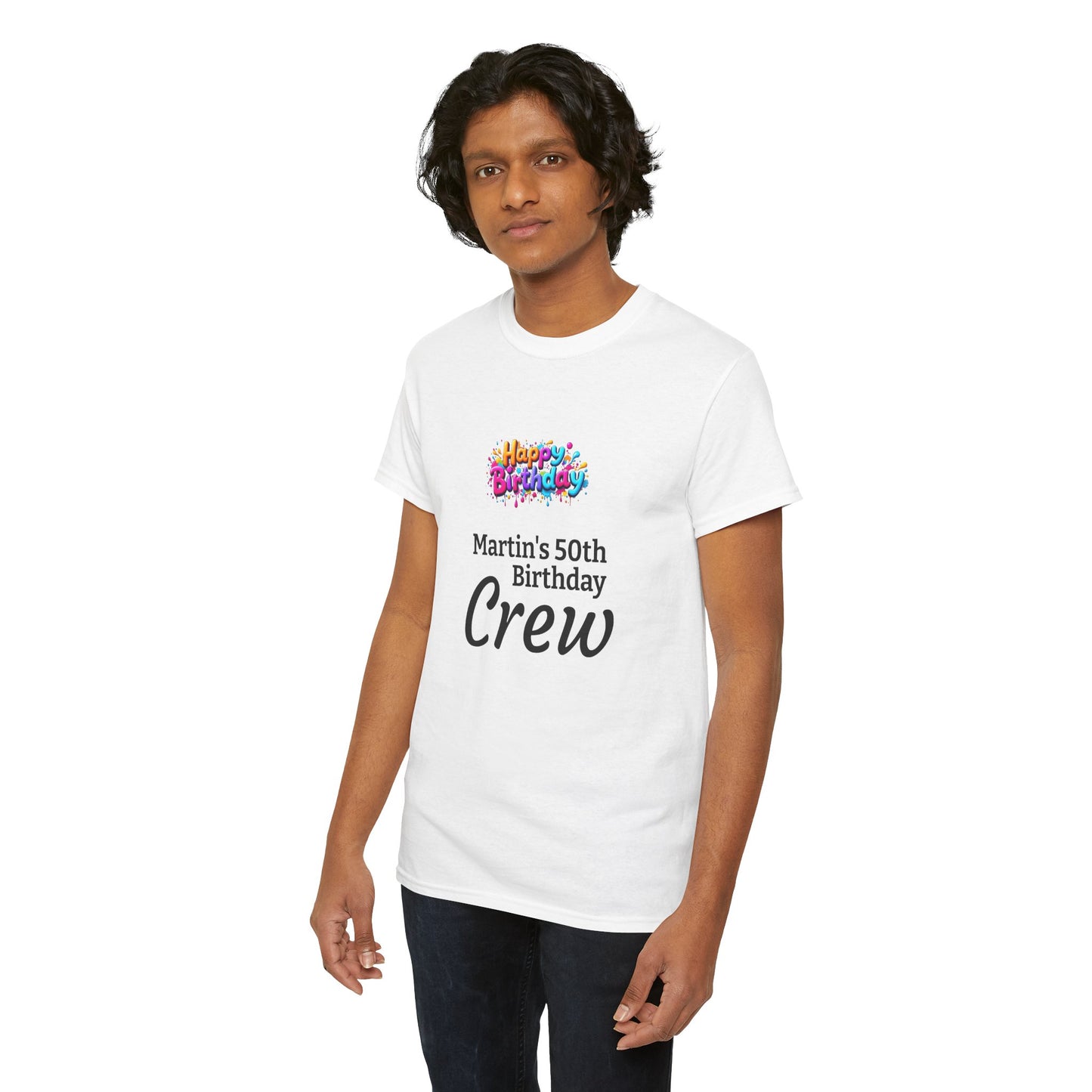 “Martin’s 50th Birthday Crew” Celebration Tee — Birthday Crew Party Shirt