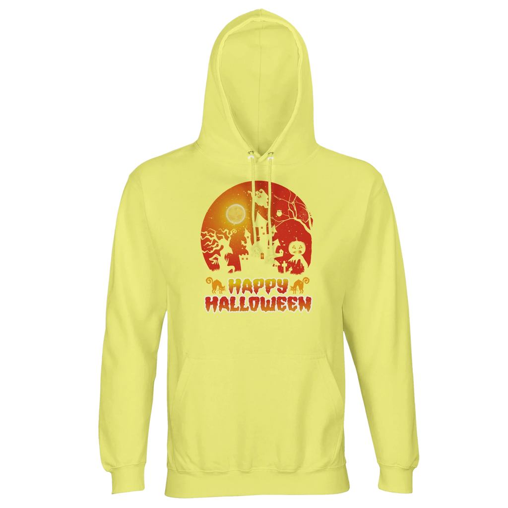 Happy Halloween Sunset Hoodie – Eco-Friendly Unisex Hooded Sweatshirt