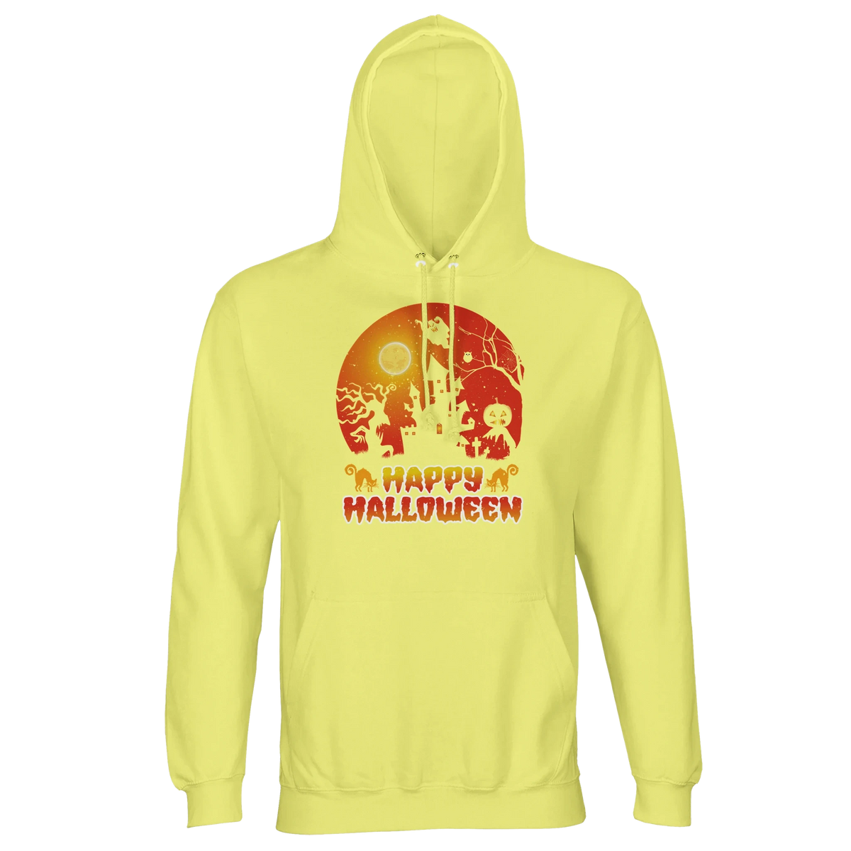 Happy Halloween Sunset Hoodie – Eco-Friendly Unisex Hooded Sweatshirt