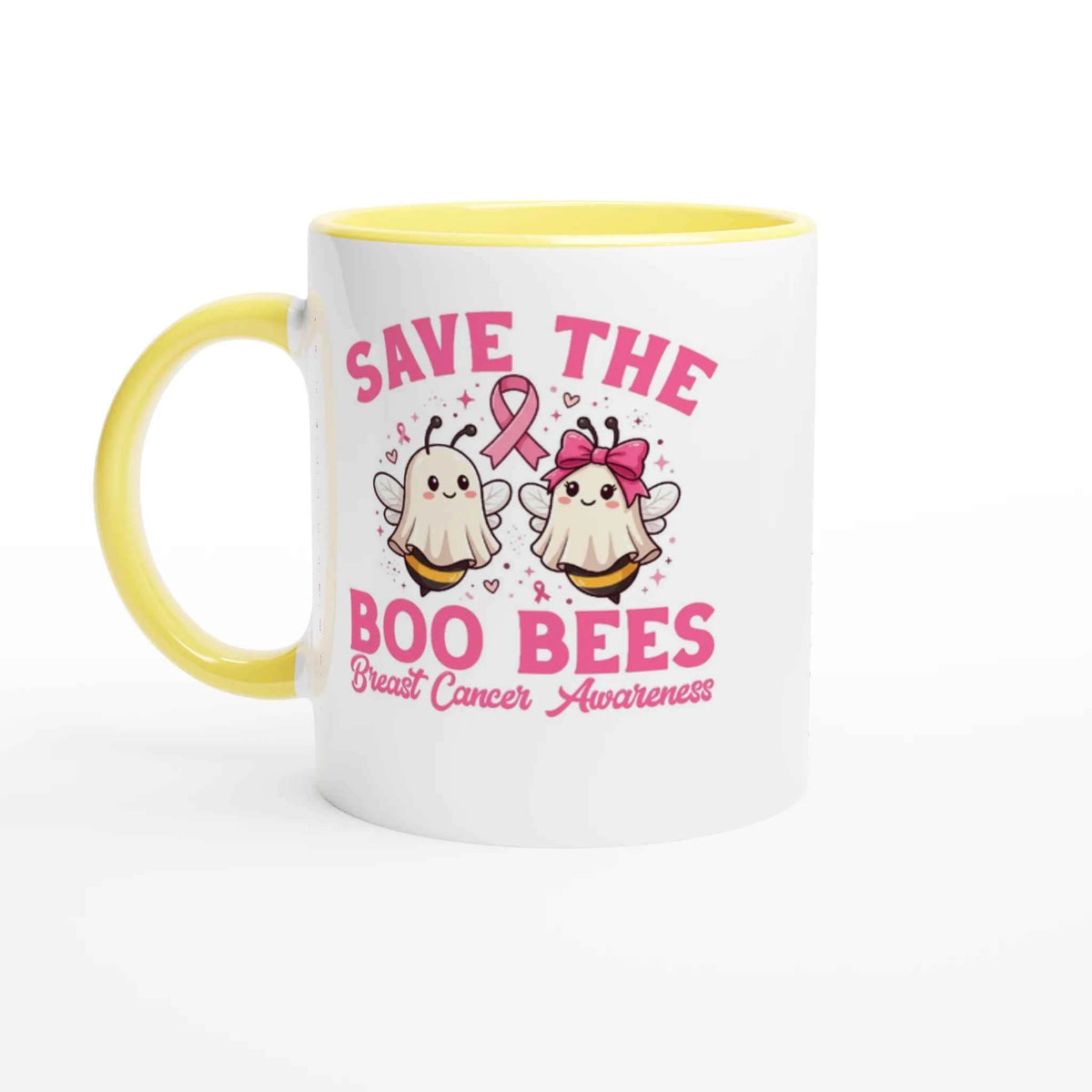 Save the Boo Bees Breast Cancer Awareness Mug – 11oz Ceramic Coffee Cup