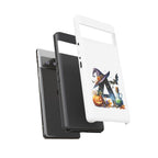 Halloween Witch Initial Phone Case - Letter A Pumpkin, Bat & Potion Cute Fall Phone Cover