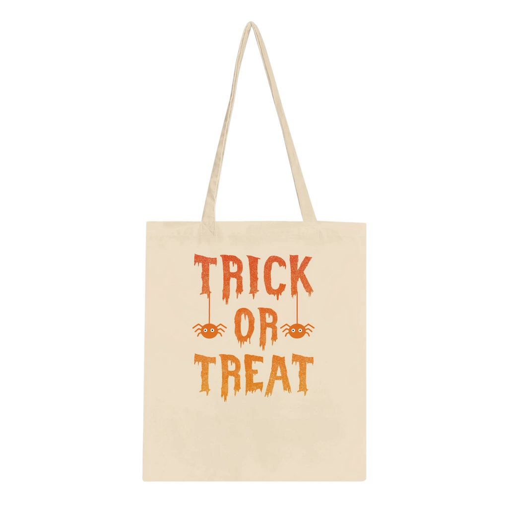 Trick or Treat Cotton Tote Bag – Eco-Friendly Halloween Accessory