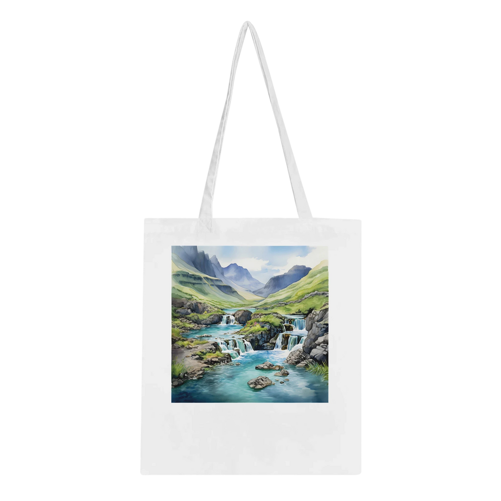 Scottish Watercolour Tote Bag – 100% Cotton Eco-Friendly Carryall