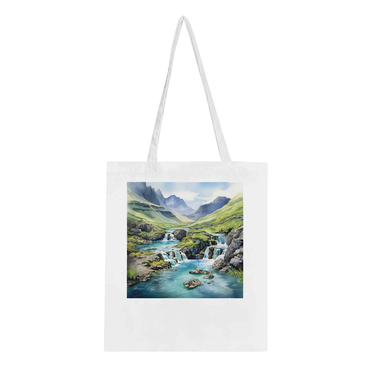 Scottish Watercolour Tote Bag – 100% Cotton Eco-Friendly Carryall