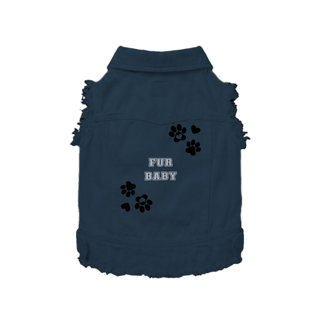 Fur Baby Dog Denim Jacket - Premium Indigo & Black Pet Outerwear