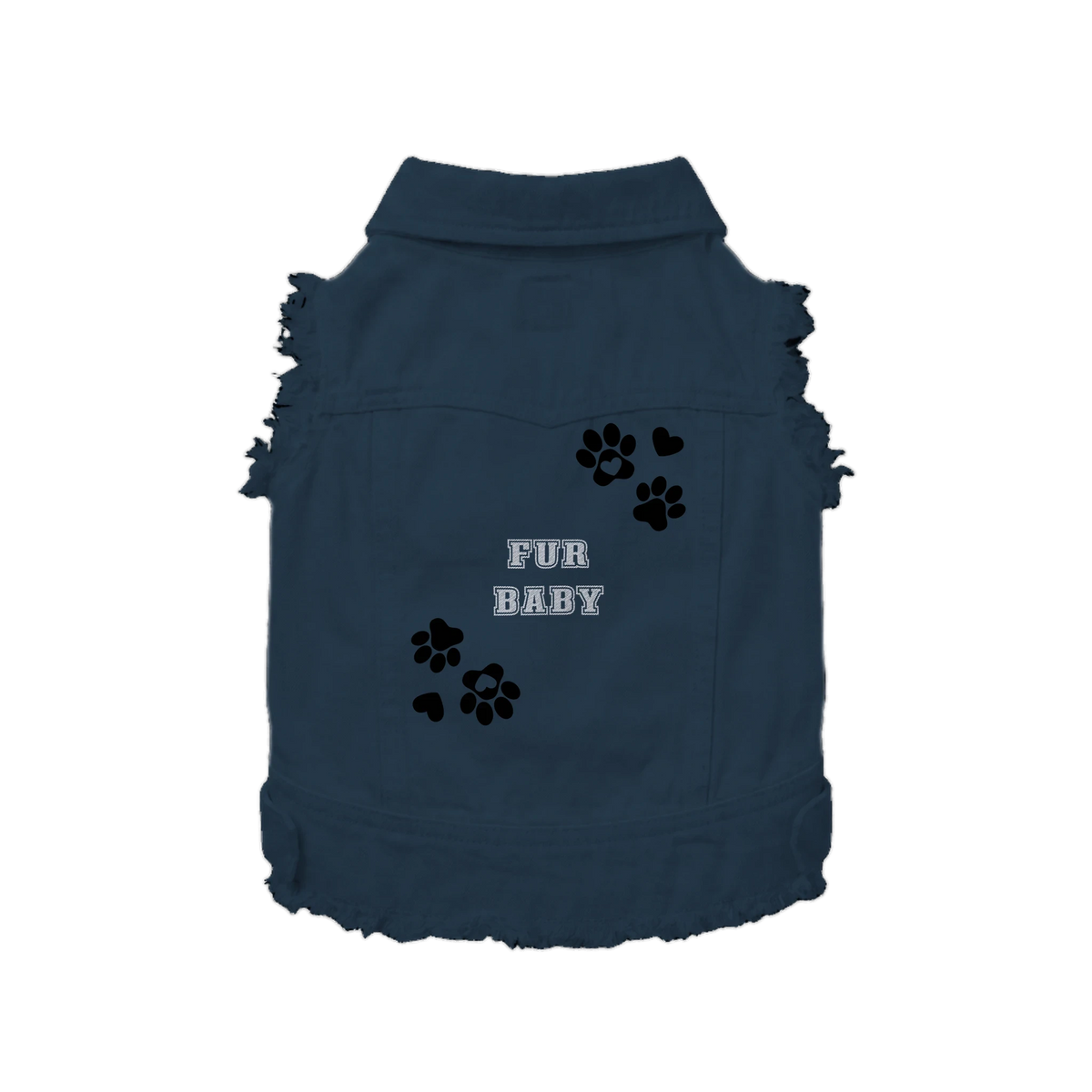 Fur Baby Dog Denim Jacket - Premium Indigo & Black Pet Outerwear