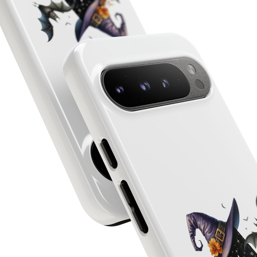 Halloween Witch Initial Phone Case - Letter A Pumpkin, Bat & Potion Cute Fall Phone Cover