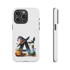 Halloween Witch Initial Phone Case - Letter A Pumpkin, Bat & Potion Cute Fall Phone Cover
