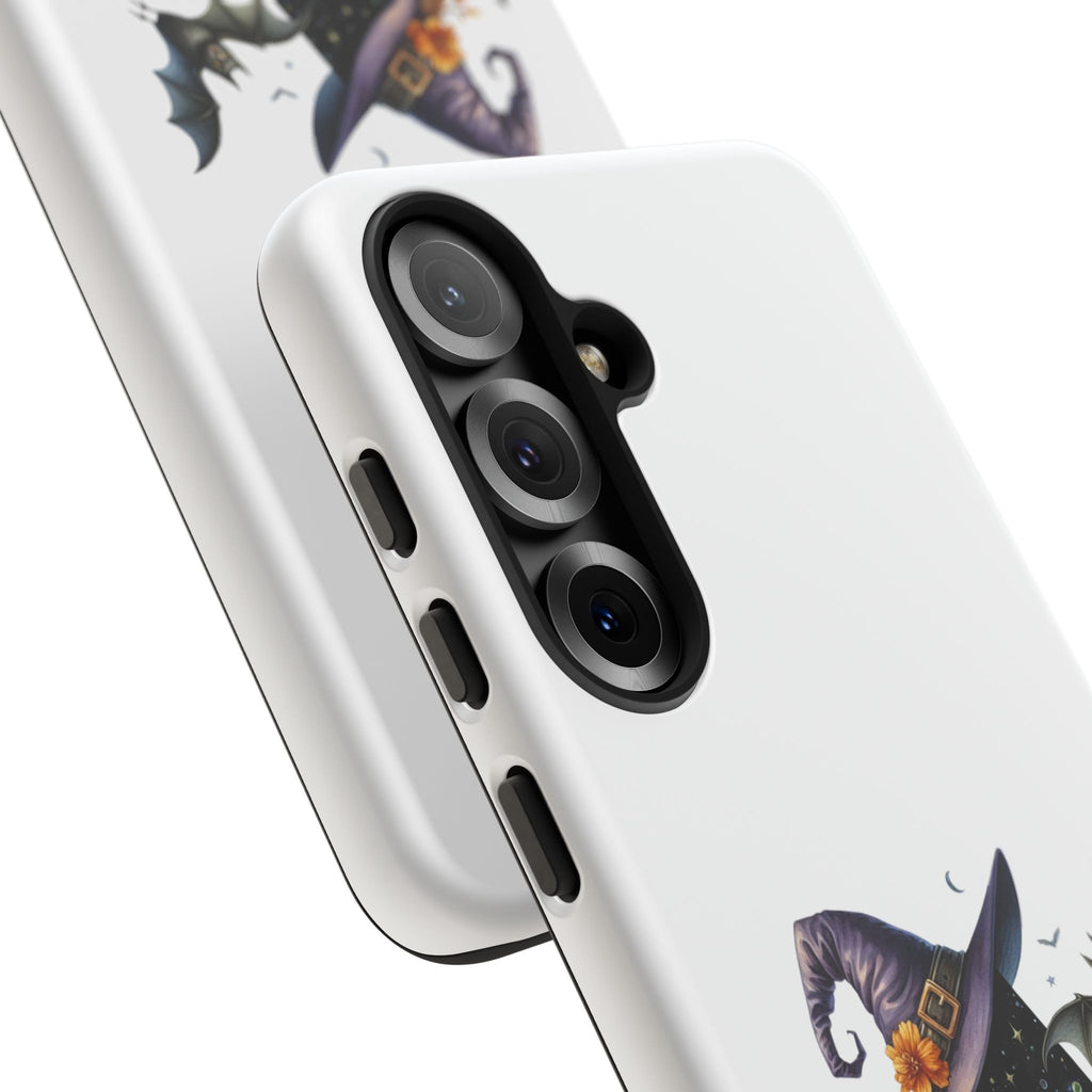 Halloween Witch Initial Phone Case - Letter A Pumpkin, Bat & Potion Cute Fall Phone Cover