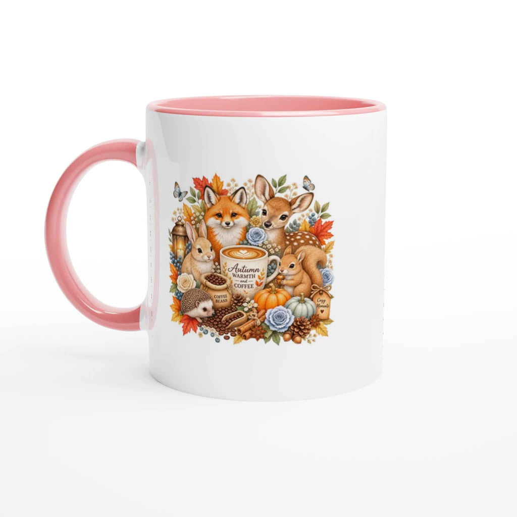 Cozy Autumn Woodland Ceramic Coffee Mug - 11oz Coloured Accent Mug