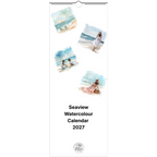 2027 Seaview Watercolour Wall Calendar – Personalised Custom Dates & British Bank Holidays