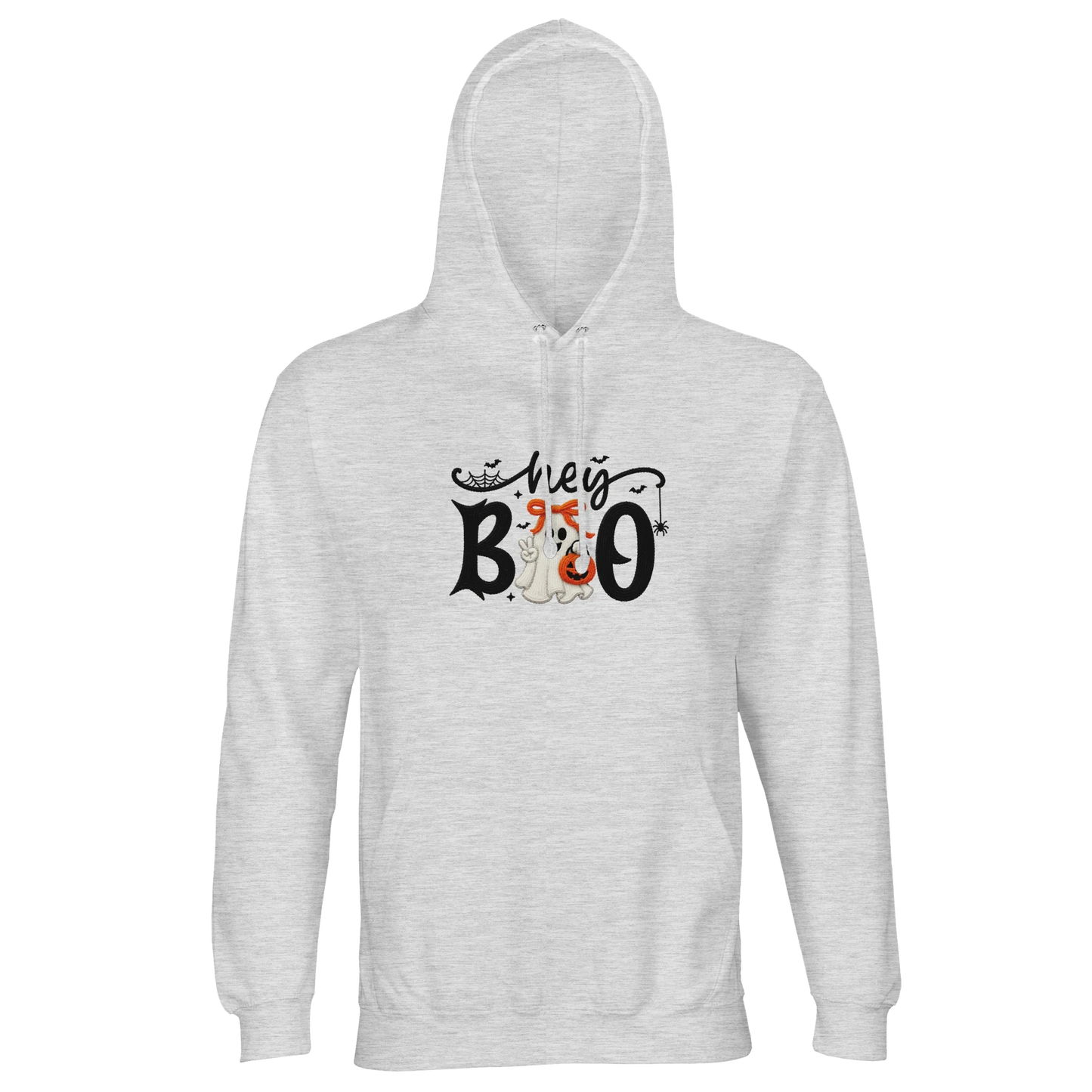 Hey Boo Halloween Unisex Hoodie – Sustainable Cotton Blend Pullover