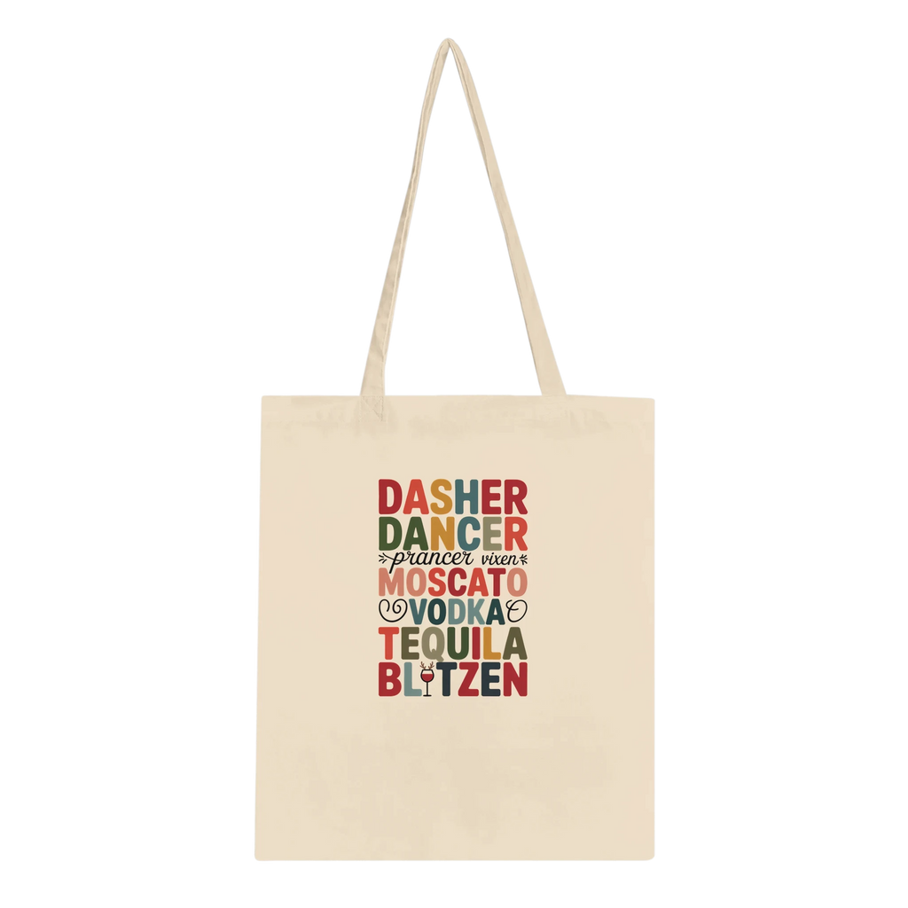 Dasher, Dancer, Prancer... Vodka Tote Bag – Eco-Friendly Cotton Tote
