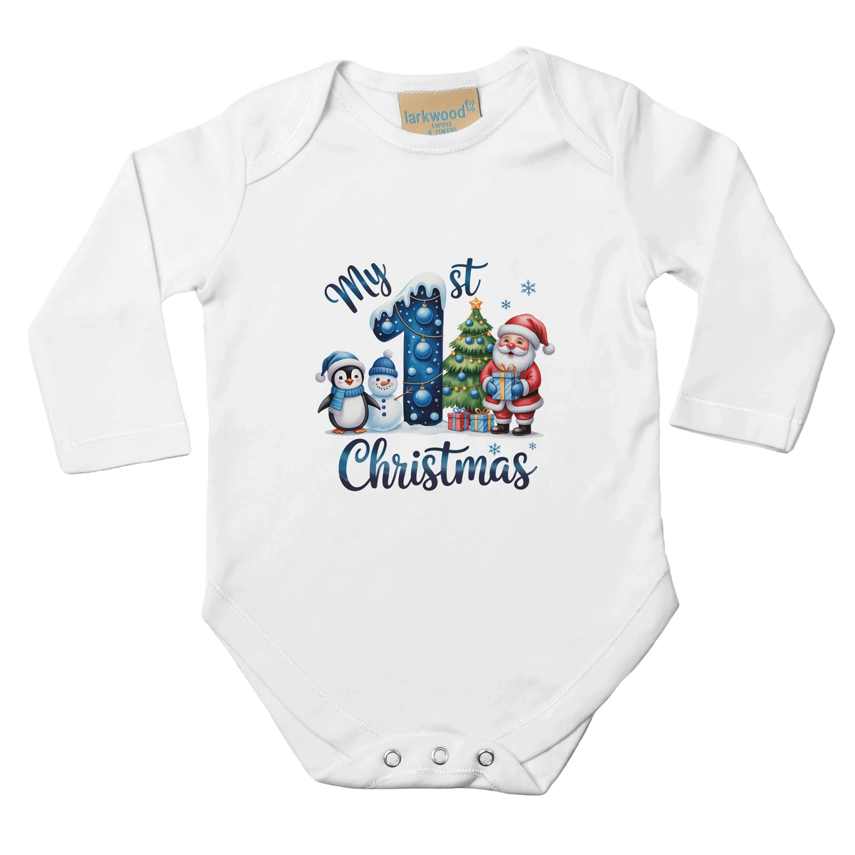 My 1st Christmas Long Sleeve Baby Bodysuit – Premium Cotton Festive Onesie