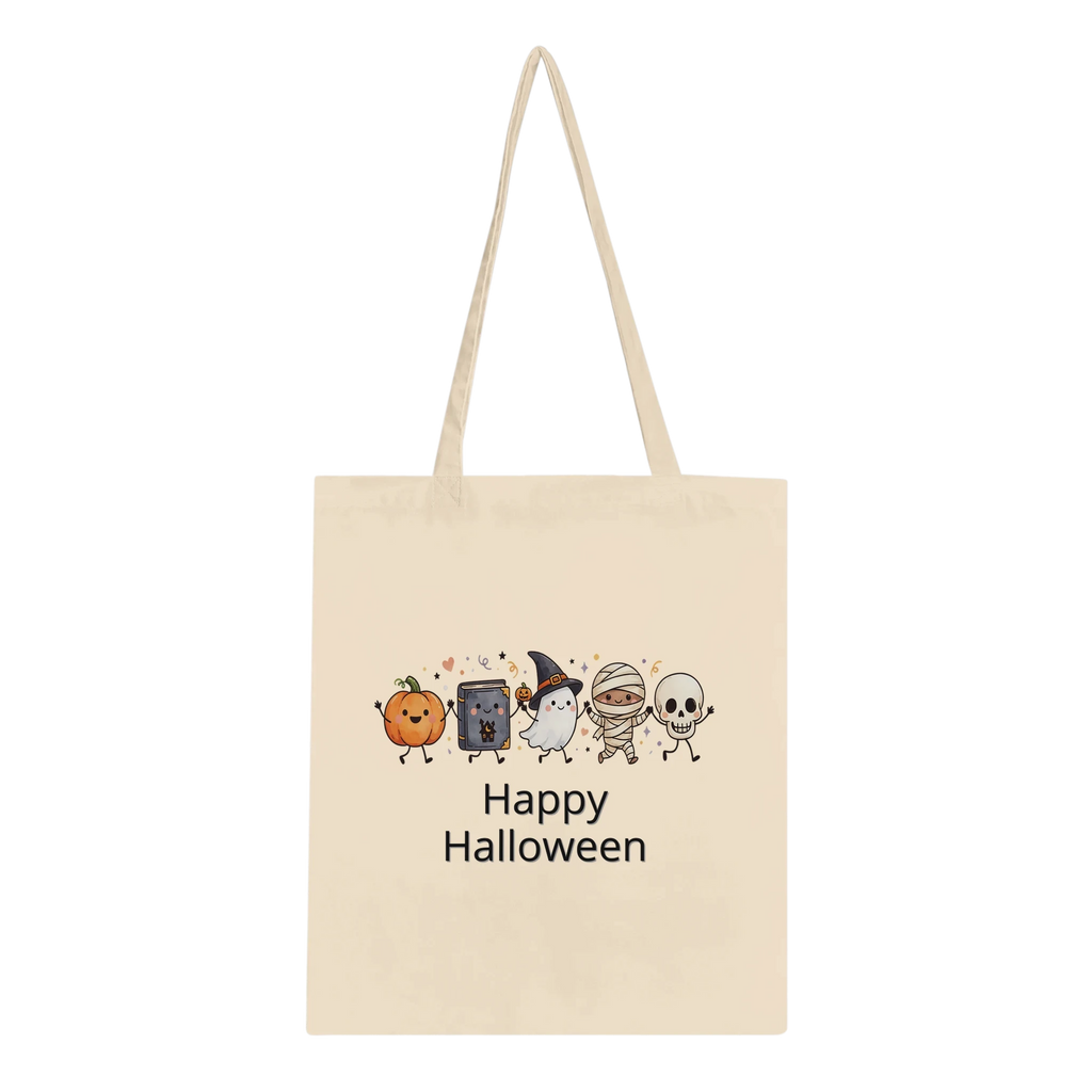 Personalised Cute Halloween Tote Bag - Custom Cotton Shopper