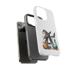 Halloween Witch Initial Phone Case - Letter A Pumpkin, Bat & Potion Cute Fall Phone Cover