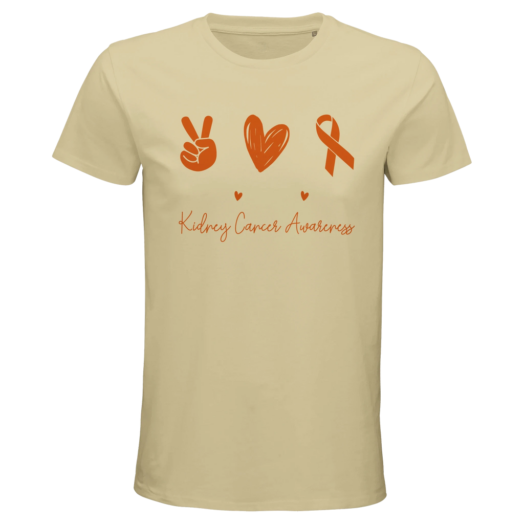 Peace, Love and Cure Kidney Cancer Awareness Men's Fitted T-Shirt