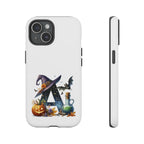 Halloween Witch Initial Phone Case - Letter A Pumpkin, Bat & Potion Cute Fall Phone Cover