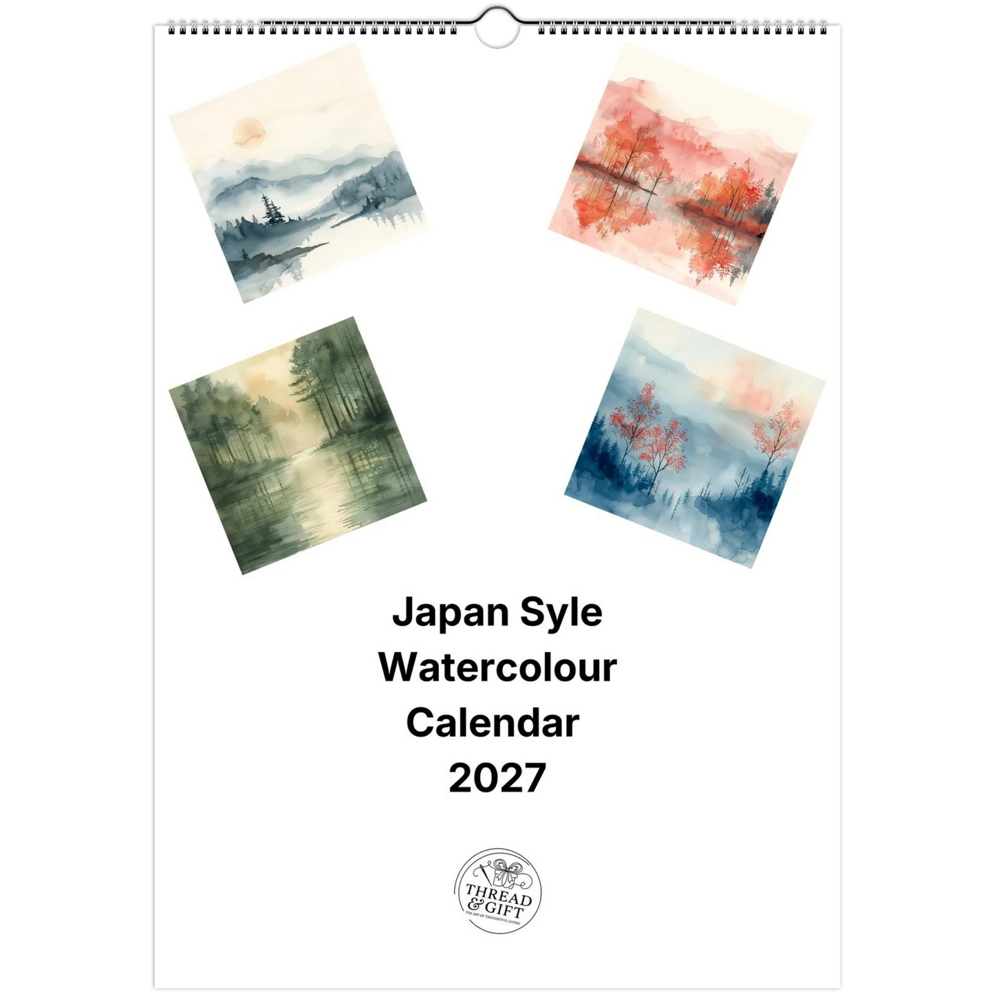 2027 Japan Style Watercolour Wall Calendar – Personalised Artistic Design