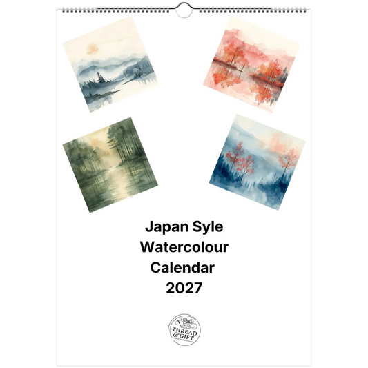 2027 Japan Style Watercolour Wall Calendar – Personalised Artistic Design