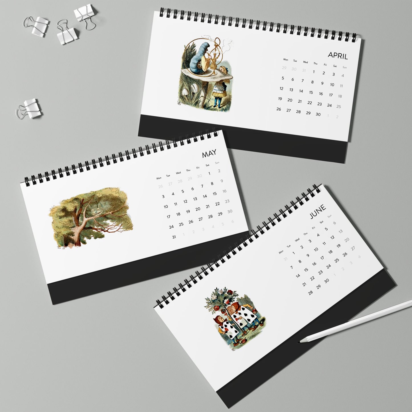 Alice in Wonderland 2027 Desk Calendar — Vintage Nursery Print Simplex
