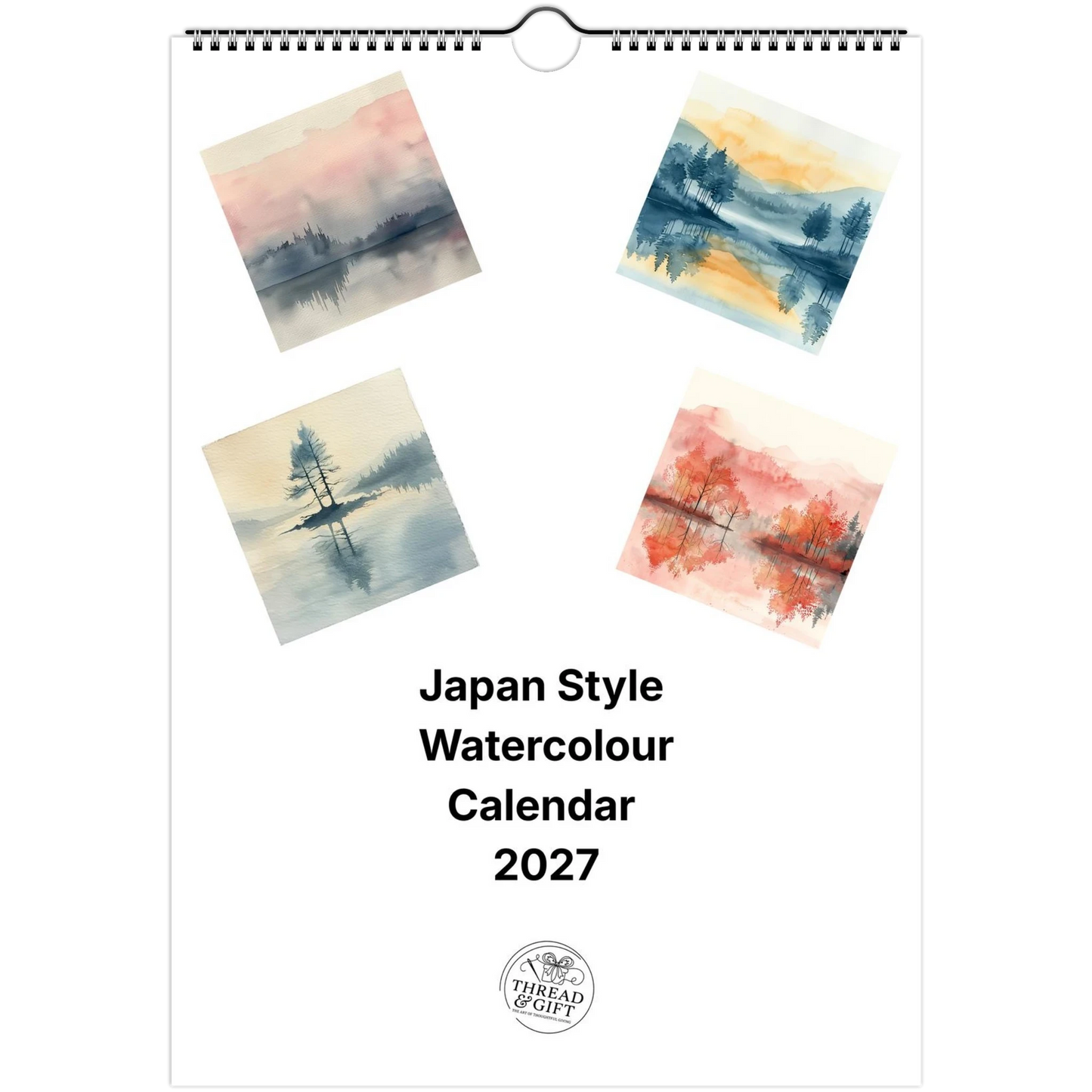 2027 Japan Style Watercolour Wall Calendar – Personalised Artistic Design