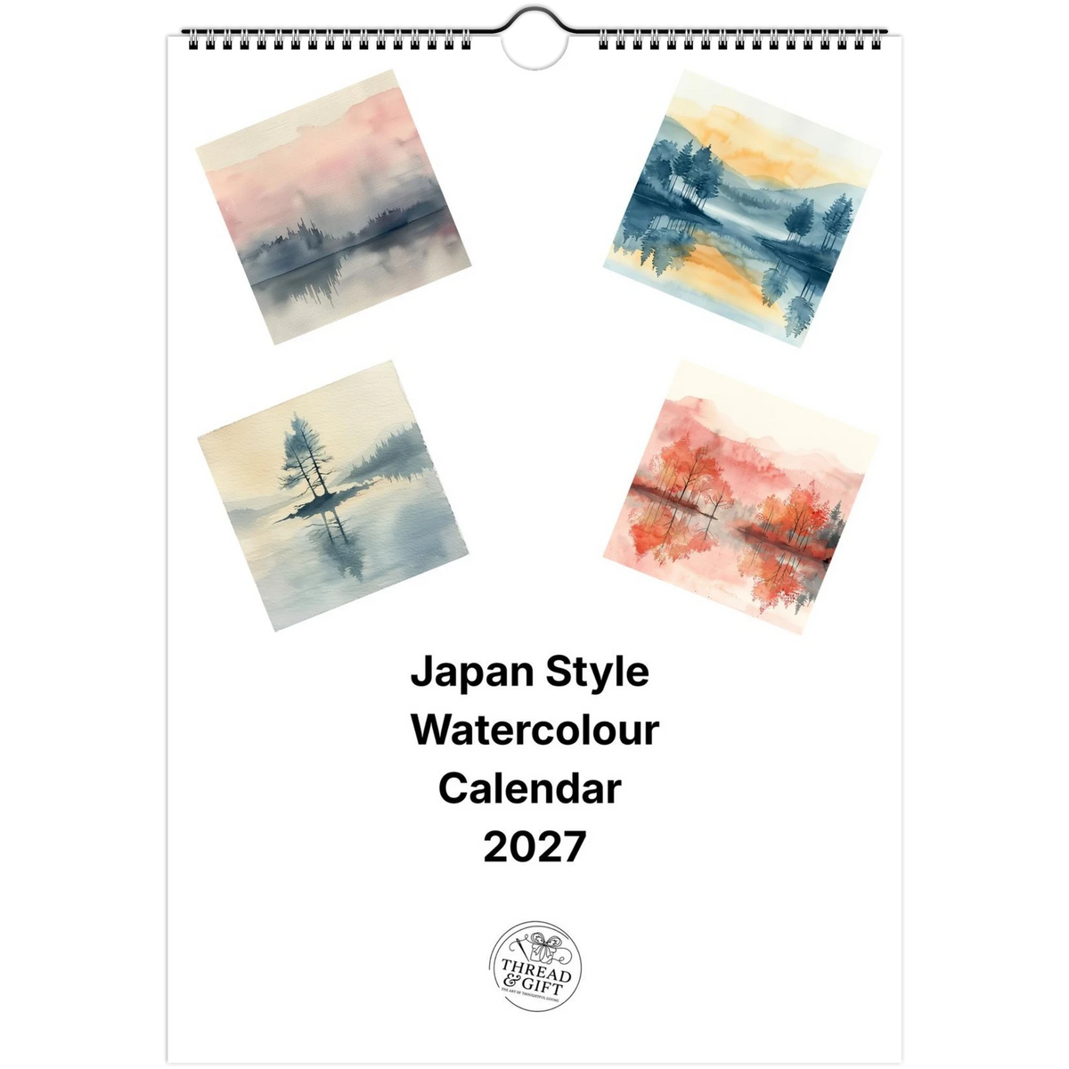 2027 Japan Style Watercolour Wall Calendar – Personalised Artistic Design