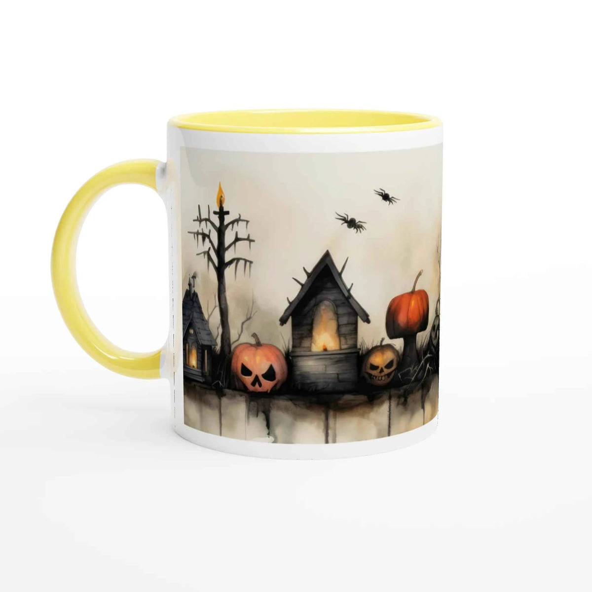 Halloween Ceramic Mug – Three Unique Watercolour Scenes – 11oz