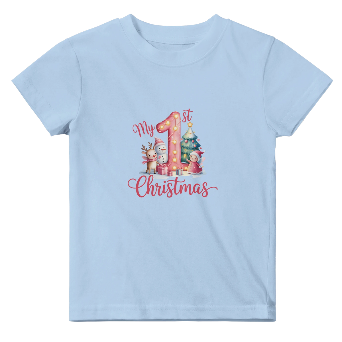 My 1st Christmas Baby Crewneck T-Shirt – 100% Cotton First Christmas Gift