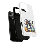 Halloween Witch Initial Phone Case - Letter A Pumpkin, Bat & Potion Cute Fall Phone Cover