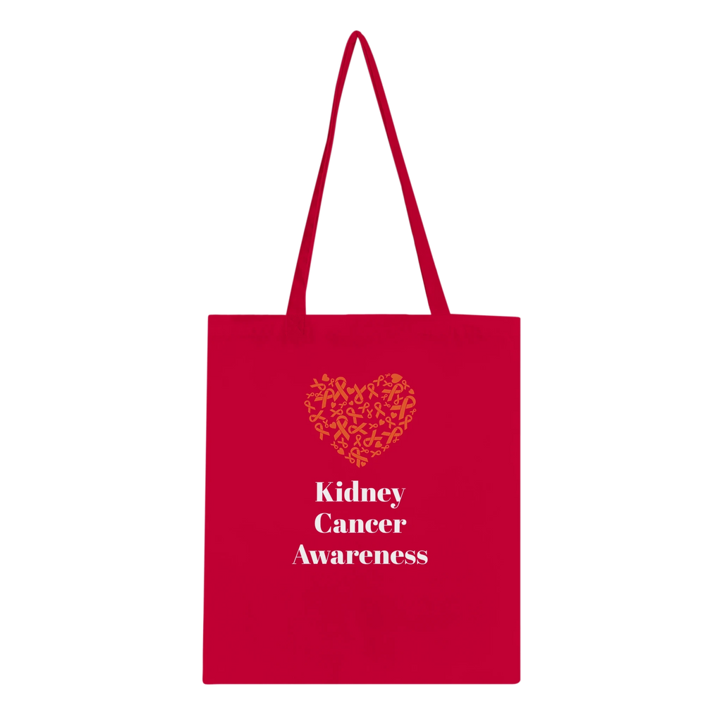 Kidney Cancer Awareness Heart Tote Bag – Support Kidney Cancer UK