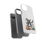 Halloween Witch Initial Phone Case - Letter A Pumpkin, Bat & Potion Cute Fall Phone Cover