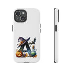 Halloween Witch Initial Phone Case - Letter A Pumpkin, Bat & Potion Cute Fall Phone Cover
