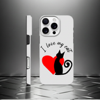 I Love My Cat Tough Phone Case for iPhone – Premium Double-Layer Protection